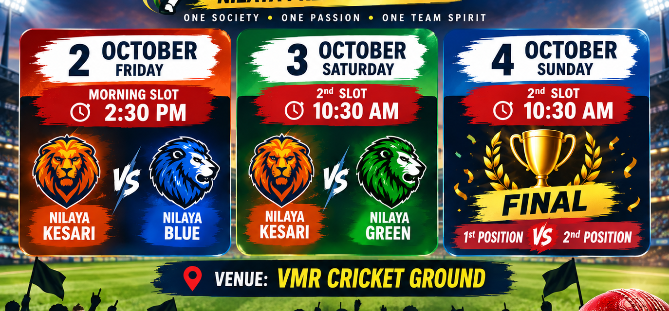 Nilaya Premier League Announces Final Match Schedule